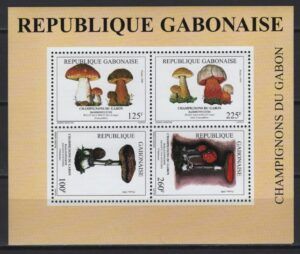 Gabon (1999) Yv. 992/95 - Block / Mushrooms