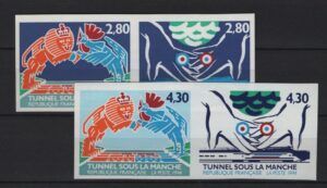 France (1994) Yv. 2880/83 Imperforated Set / Tunnel / Joint issue with UK