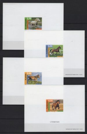France (1998) Yv. 3182/85 Imperforated Blocks / Horses / Sports