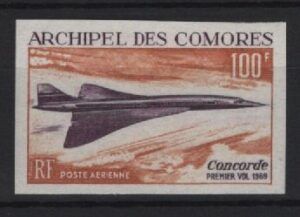 Comores (1969) Yv. Av. 29 Imperforated / Concorde
