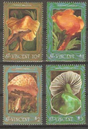 St. Vincent (1992) Yv. 1531/34  /  Mushrooms