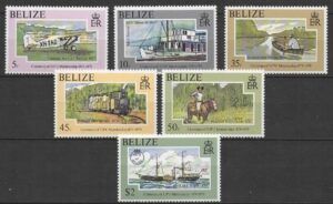 Belize (1979) Yv. 409/14  / Trains - Horse - Ships