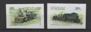 Ivory Coast (1999) Yv. 1007/08 Imperforated / Trains