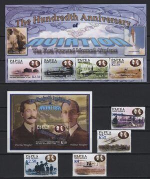 Papua NG (2003) Yv. 943/50 + Bf. 26 / Airplanes
