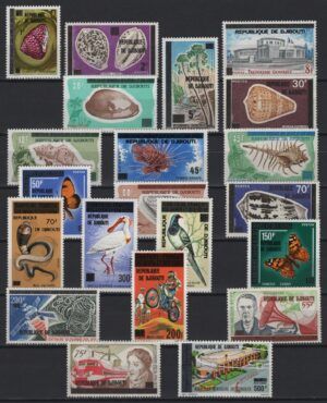 Djibouti (1977) Mi. 175/95 / Trains - Butterflies