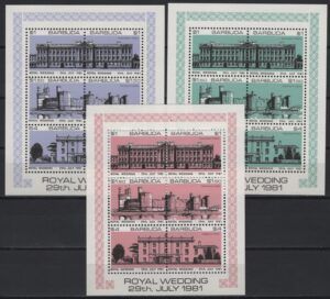 Barbuda (1981) Yv. 527/44 / Royal Wedding / Palaces / Castles