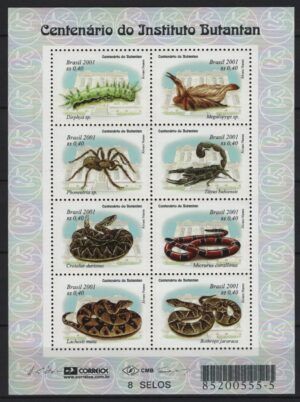 Brasil (2001) Yv. 2667/74 / Scorpions / Spiders / Snakes