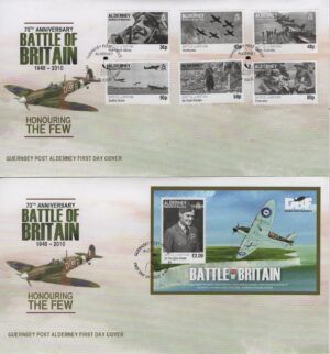 Alderney (2010) 2 FDC / Battle of Britain / WWII