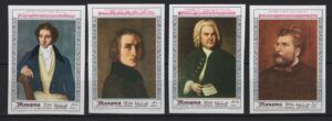 Ajman (1969) Mi. 425B/28B / Bach / Bizet / Bellini / Liszt