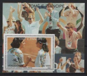 Sao Tome (1992) Mi. Bl. 288 / Olympic Games / Tennis