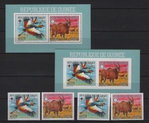 Guinea Fr. (1987) Mi. 1198/99 + 2 Bl. (Type A + B) / WWF / Rotary / Boy Scouts