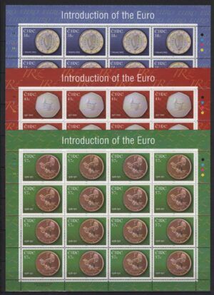 Ireland (2002) Yv. 1390/92 MS / Introducing the Euro / Coins