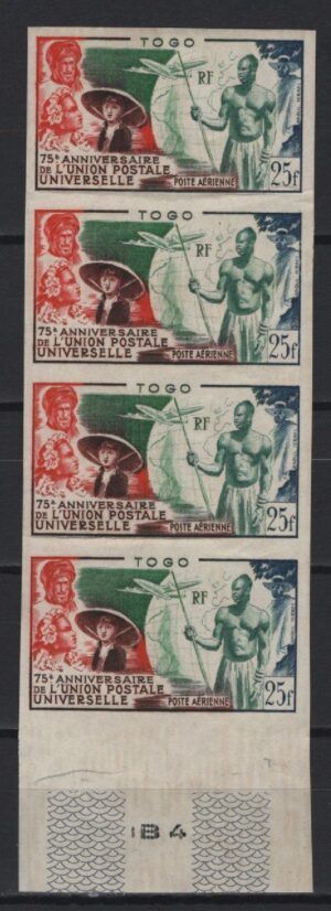 Togo (1949) - Strip of 4 - Imperf.  /  UPU