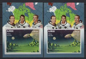 Ajman (1968) Mi. Bl. 67A/67B / Space
