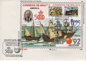 Bolivia (1990) Mi. Bl. 188 - FDC / Columbus