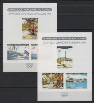 Congo (1990) Mi. 1183B/88B + Bl. 46B - Klb. I