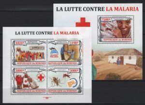 Burundi (2013) Yv. 2026/29 + Bf. 346 / Red Cross / Malaria