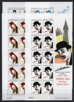 Gibraltar (2002) Yv. 1003/06 MS / Circus / Clowns