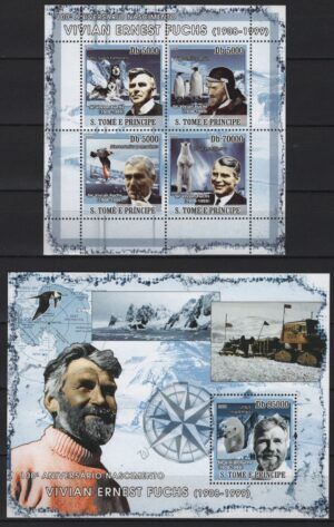 Sao Tome (2008) Yv. 2490/93+ Bf. 418 / Antarctica