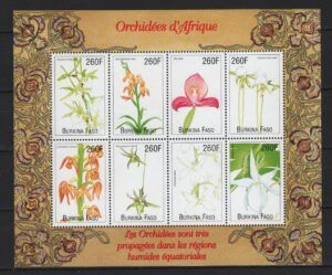 Burkina Faso (2000) Yv. 1205A/05H / Orchids