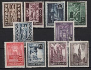 Austria (1946) Yv. 653/62 / Cathedral