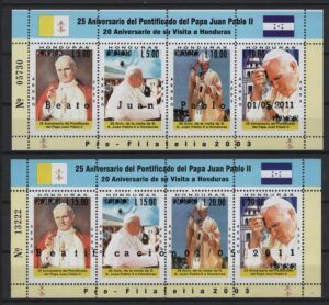 Honduras (2011) Mi. Bl. 98/99 Overprinted / Beatification John Paul II