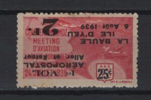 France (1939) Sn. 558b Inverted Overprint / La Baule / Airmail