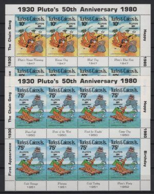 Turks & Caicos (1981) Yv. 517/18 MS / Pluto 50th Aniversary