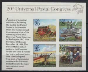 USA (1989) Yv. Bf. 21 / 20th Universal Postal Congress