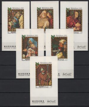 Manama (1969) Mi. 217/22 – 6 Bl. / Christmas