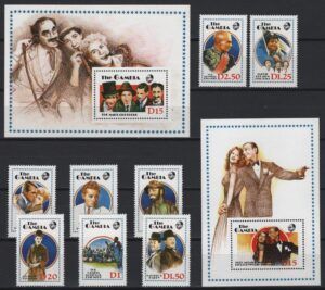 Gambia (1988) Yv. 738/45 + Bf. 54/55 / Cinema