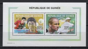 Guinea (2002) Mi. 3985/86 / A. Agassi / Wang Liqin