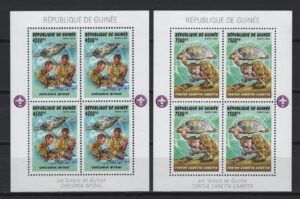 Guinea (2006) Mi. 4235/36 B4 / Boy Scouts / Turtles