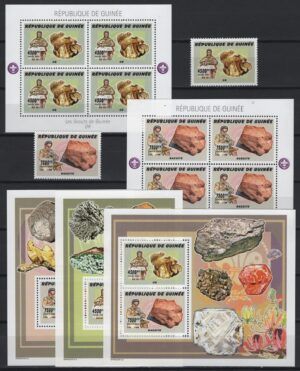 Guinea (2006) Mi. 4253/54+... / Boy Scouts / Minerals