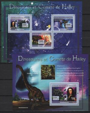 Guinea (2007) Yv. 2960/62 + Bf. 564 / Halley Comet