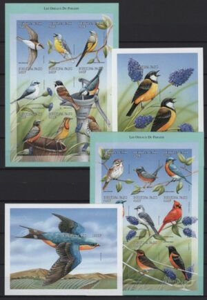 Burkina Faso (1998) Yv. 1070/78 + … Imperforated / Birds