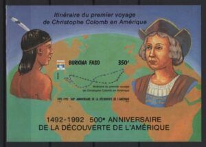 Burkina Faso (1992) Yv. Bf. 42 Imperforated / Christopher Columbus