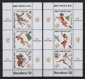 Senegal (1990) Mi. 1065/70 – 2 Blocks / Barcelona Olympic Games