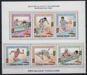 Togo (1989) Mi. 2112/17 Klb / Barcelona Olympic Games