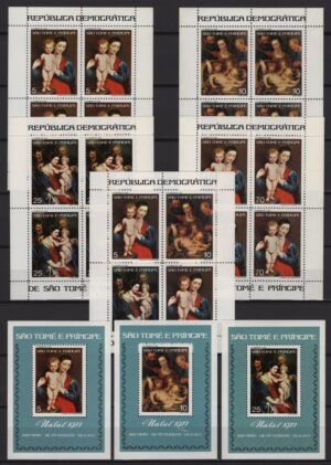 S. Tome (1977) Mi. 484/87 Kb + Bl. 3/6 / Christmas / Rubens