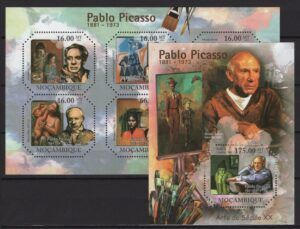 Mozambique (2011) Yv. 3908/13 + Bf. 420 / Picasso