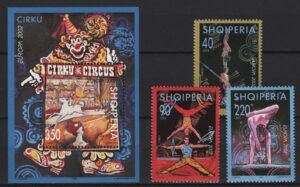Albania (2002) Mi. 2866/68 + Bl. 138 / Circus