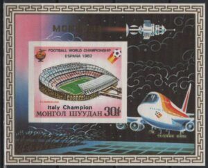 Mongolia (1982) Mi. Bl. C89 / Italy Champion Overprint