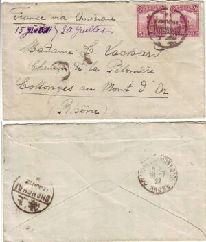 China (1922) Cover - 1 / Shanghai to Callonges