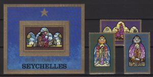 Seychelles (1979) Mi. 447/49 + Bl. 12 / Christmas