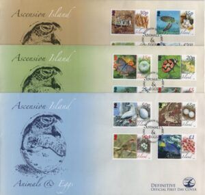 Ascension (2008) Mi. 1021/32 - 3 FDC / Animals & Eggs