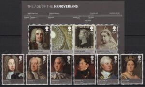 UK (2011) Mi. 3144/49 + Bl. 69 / The Hanoverians