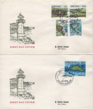Faroe (1978) 2 FDC / Maps & Landscapes
