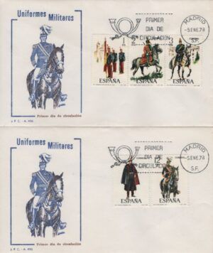 Spain (1978) 2 FDC / Militar Uniforms