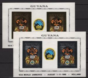 Guyana (1995) Mi. 3991B/92B Klb. - Imperforated / Black Overprint